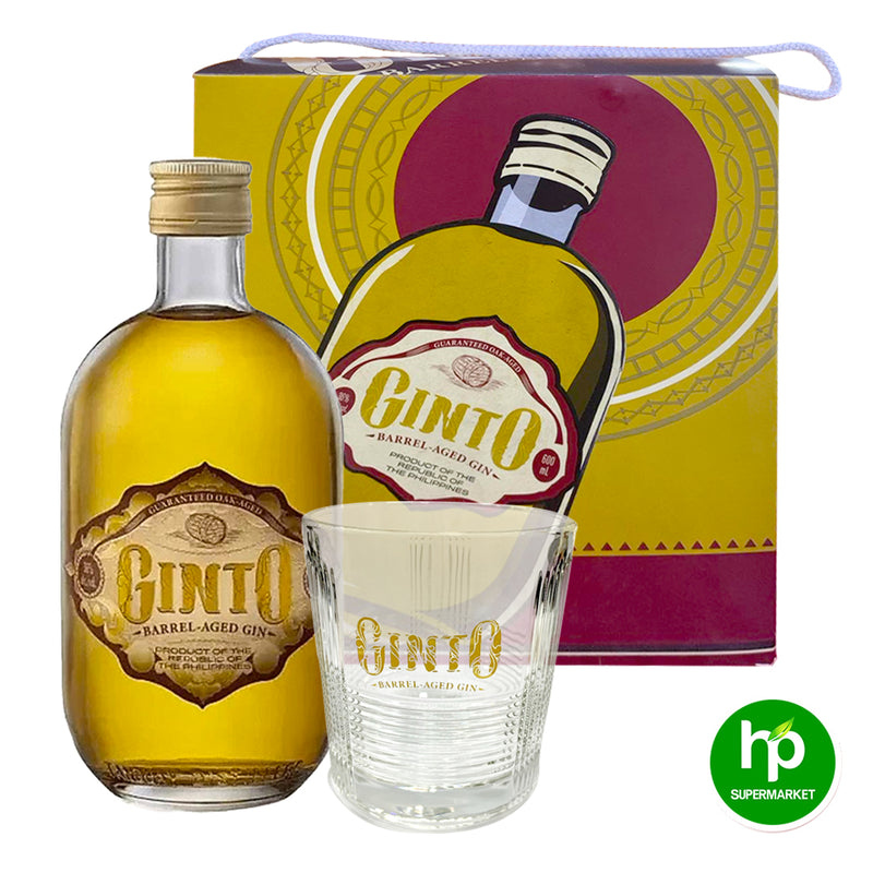 Buy Ginto Barrel Aged Gin 600ml with Glass & Gift Box