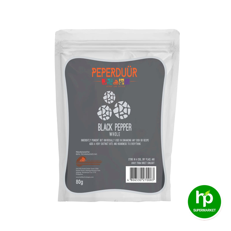 Pepperduur Black Pepper Whole 80g