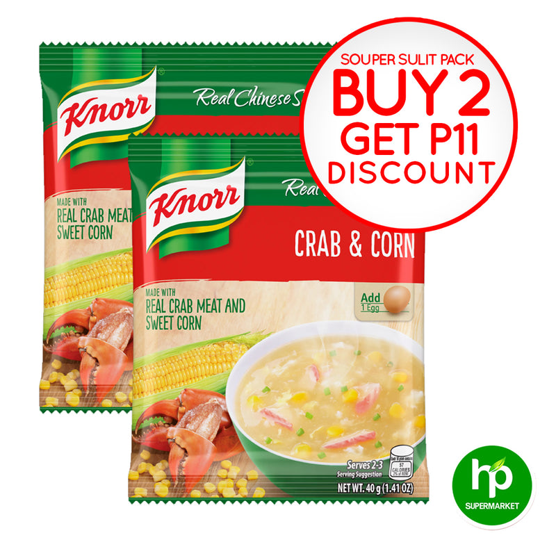 Buy 2 Knorr Soup Crab & Corn 55g Get P11 Discount