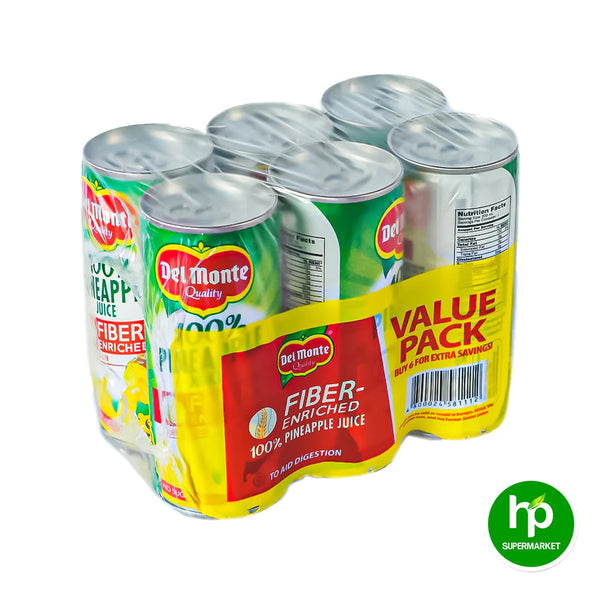 Del Monte 100% Pineapple Juice Fiber-Enriched 240ml Value Pack