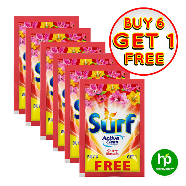 Buy 6 Surf :aundry Powder Cherry Blossom 65g Get 1 Free