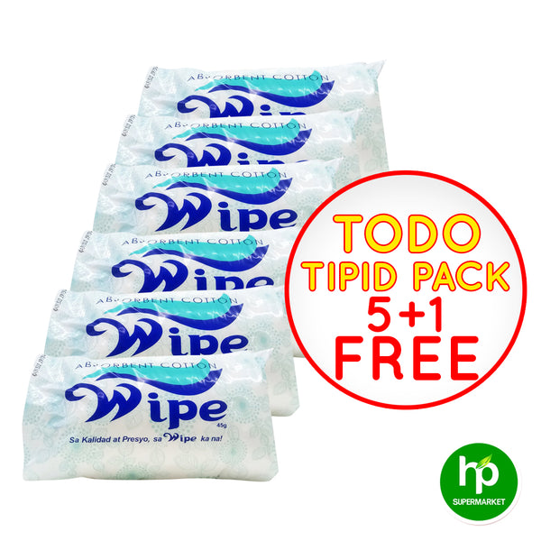 Wipe Absorbent Cotton 10g 5+1