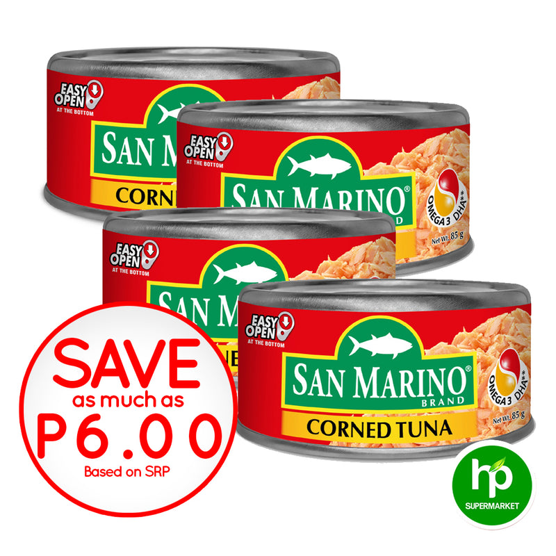 Buy 4 cans San Marino Corned Tuna 85g Save P6.00