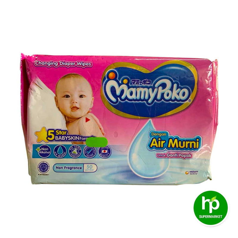 Mamy Poko Diaper Wipes Air Murni 50 pulls