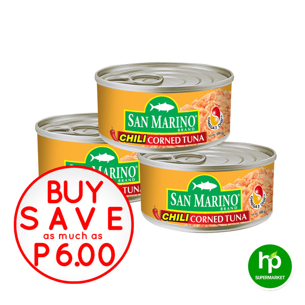 Buy 3 San Marino Chili Corned Tuna 180g Save P6.00