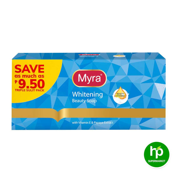 Myra Whitening Beauty Soap 90g x 3's Save 9.50