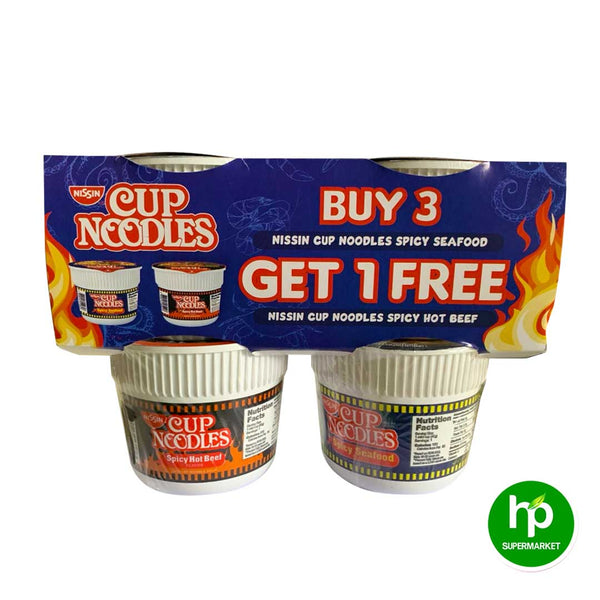 Buy 3 Nissin Cup Noodles Spicy Seafood Get 1 Free