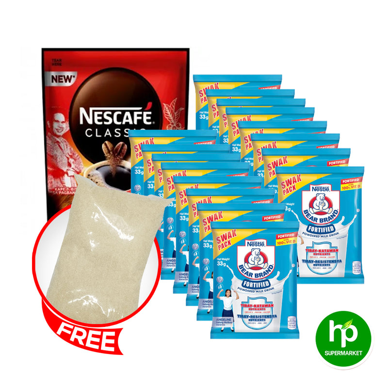 Buy 1 Pack Nescafe Classic Resealable 50g and 16 Pcs Bear Brand Swak 33g Get 1 Free