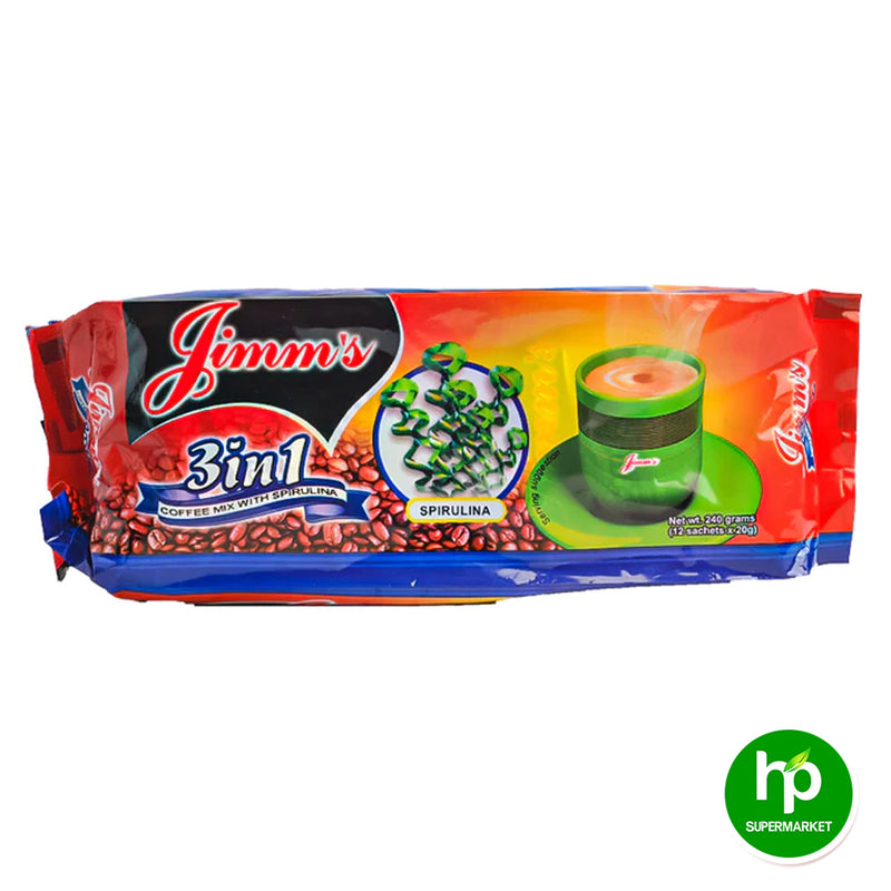 Jimm's 3 in 1 Coffee Mix with Spirulina 12 sachets x 20g
