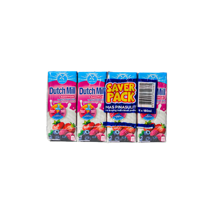 Dutch Mill Yogurt Drink Superfruits Save Pack 180ml