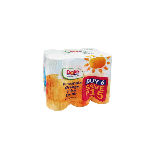 Dole Pineapple Orange Juice Drink 240ml Buy 6 Save P15.00