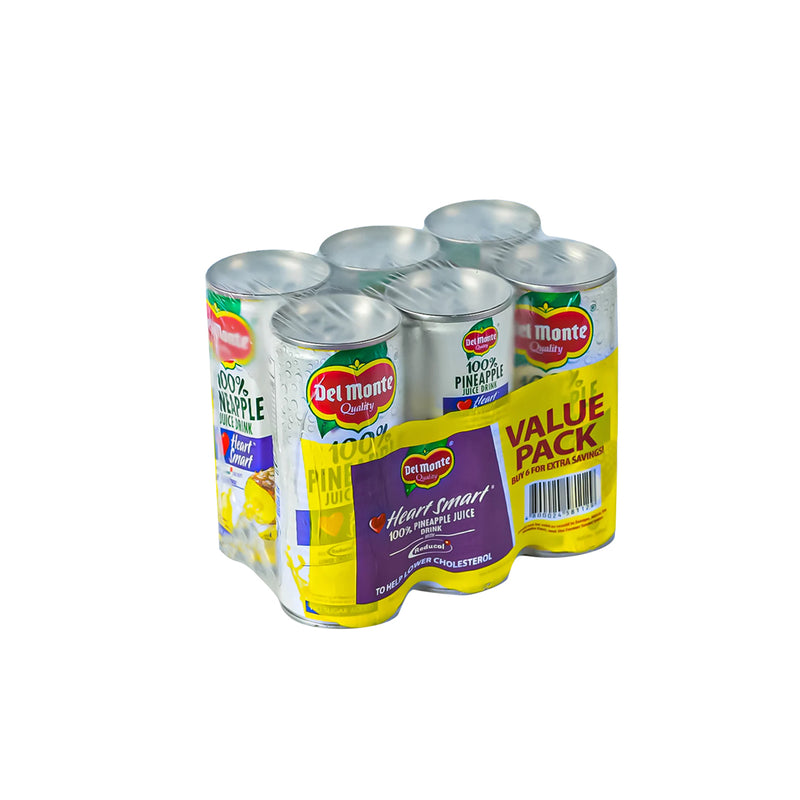 Del Monte Heart Smart Pineapple Juice 240ml Buy 6 Value Pack