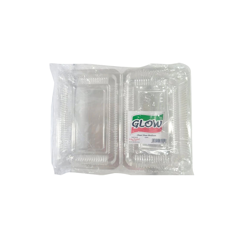 Glow Clear View Medium Plastic Container 3pcs