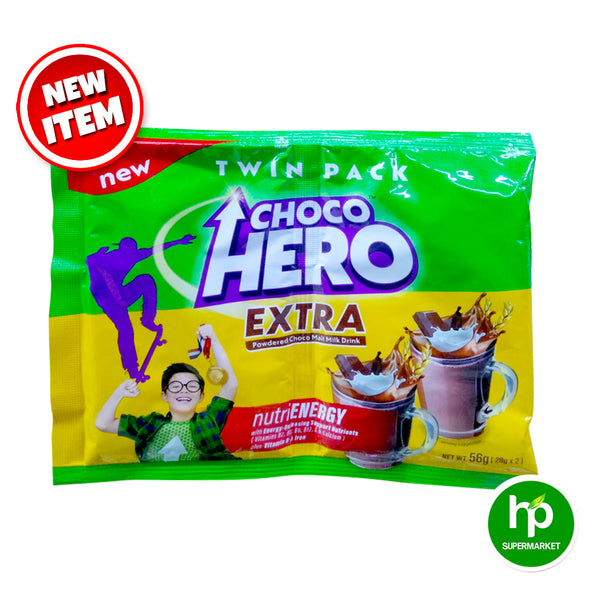 Choco Hero Extra Powdered Choco Malt Milk Drink Twin Pack 56g