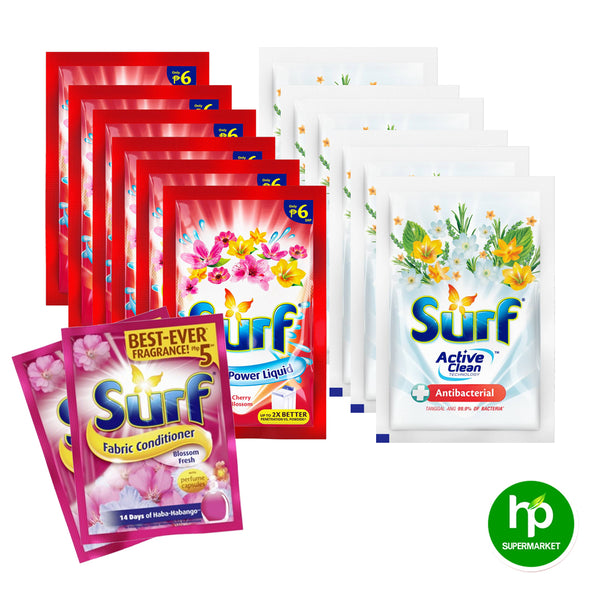 Buy 6 Pcs Surf Liquid 64ml + 6 Pcs Surf Powder 60g Get 2 Free Surf Liquid