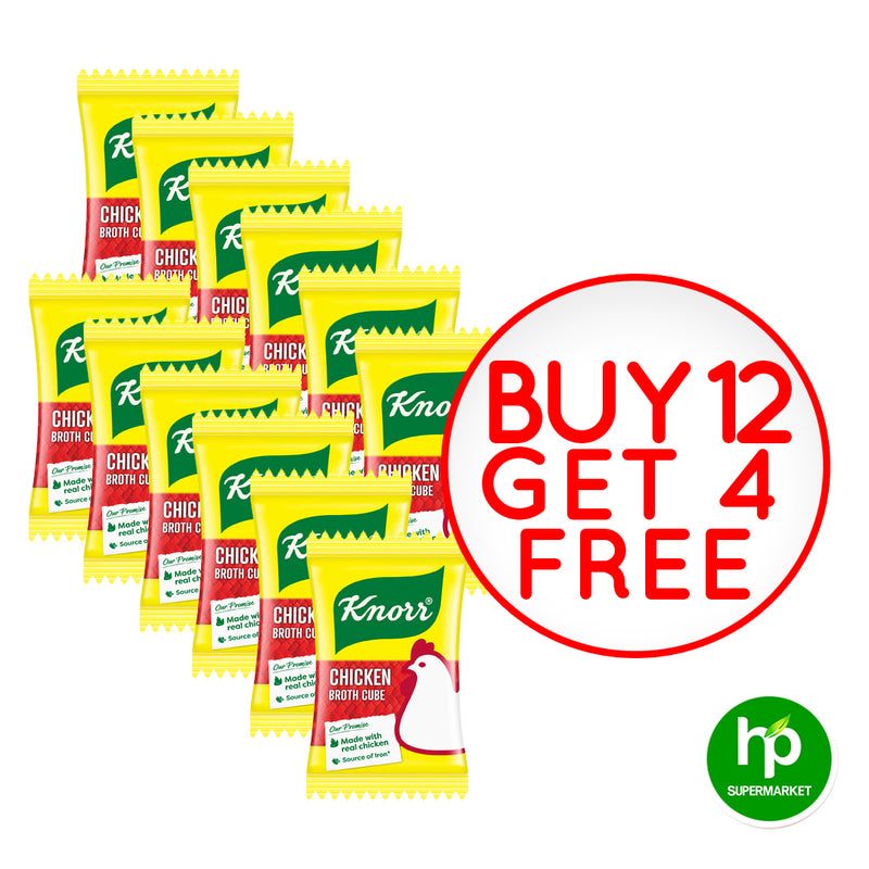 Buy 12pcs Knorr Chicken Cubes 10g Get 4 pcs Free