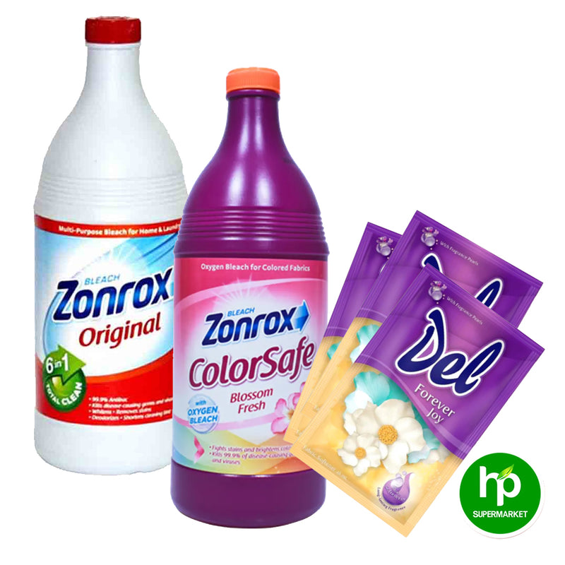 Buy Zonrox Bleach Original + Color Safe Get 3 Free Del Fabric Softener