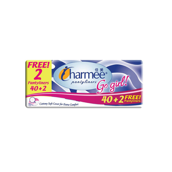 Charmee Pantyliner Go Girl Cottony Soft Cover 40+2s