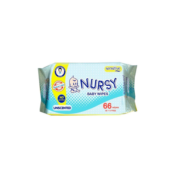 Nursy Baby Wipes 66's Unscented