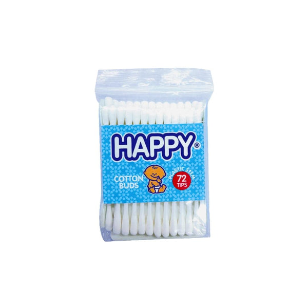 Happy Cotton Buds Plastic 72T