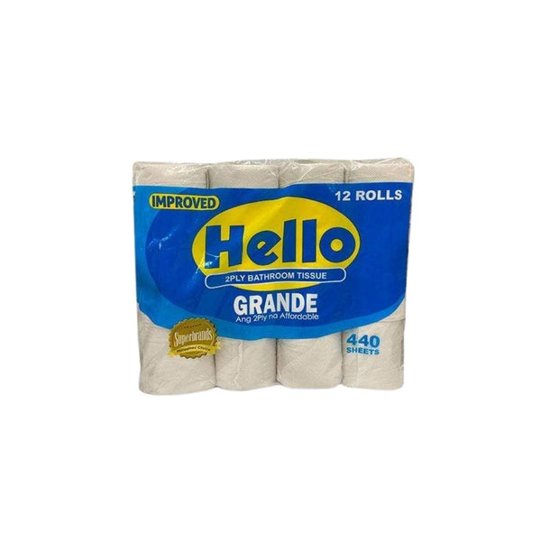 Hello Bathroom Tissue 2 Ply 12 Rolls