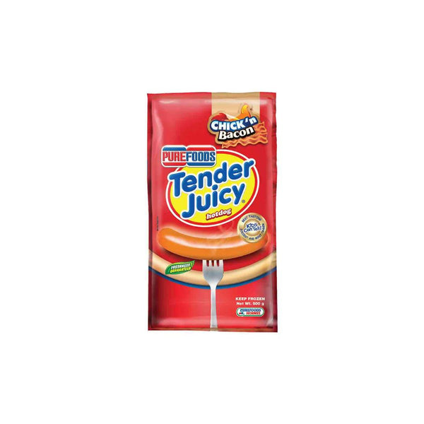 Pure Foods Tender Juicy Chicken Bacon Hotdog 500g