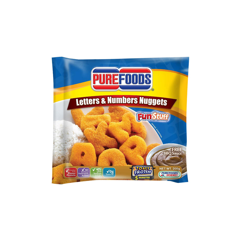 Pure Foods Chicken Nuggets Letters & Numbers 200g