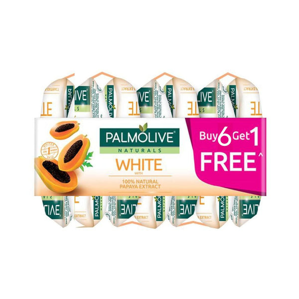 Palmolive Bar Soap White with Natural Papaya 6+1 55g