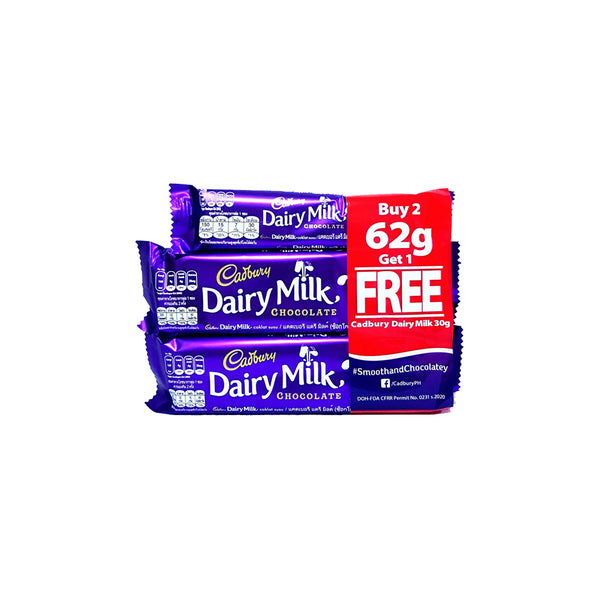 Buy 2 Cadbury Dairy Milk 62g Get Free 30g